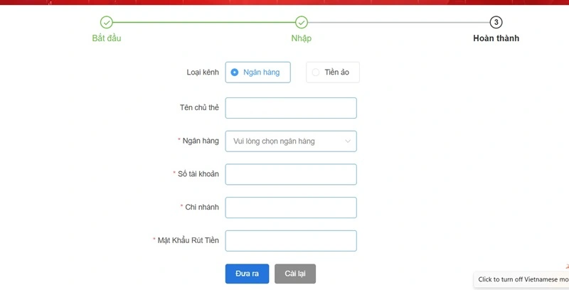 Thêm tài khoản ngân hàng trước khi giao dịch rút tiền Sodo6789 Thêm tài khoản ngân hàng trước khi giao dịch rút tiền Sodo6789